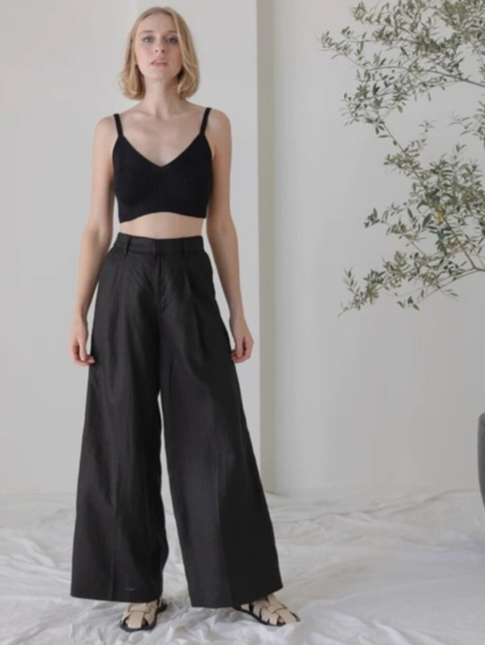 Laude The Label Soft Tailored Wide Leg Pants Size 8